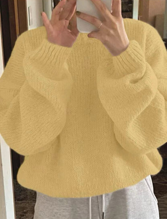 Damen Kuscheliger Strickpullover mit weitem Schnitt und klassischen Rippdetails EB