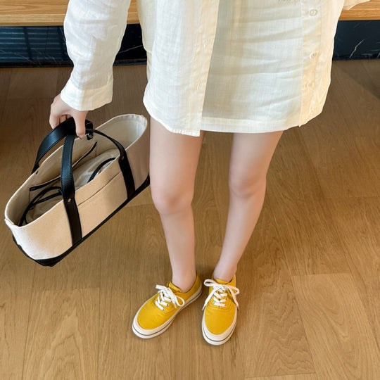 Damen Sportliche Canvas Sneakers im zeitlosen und minimalistischen Design EB