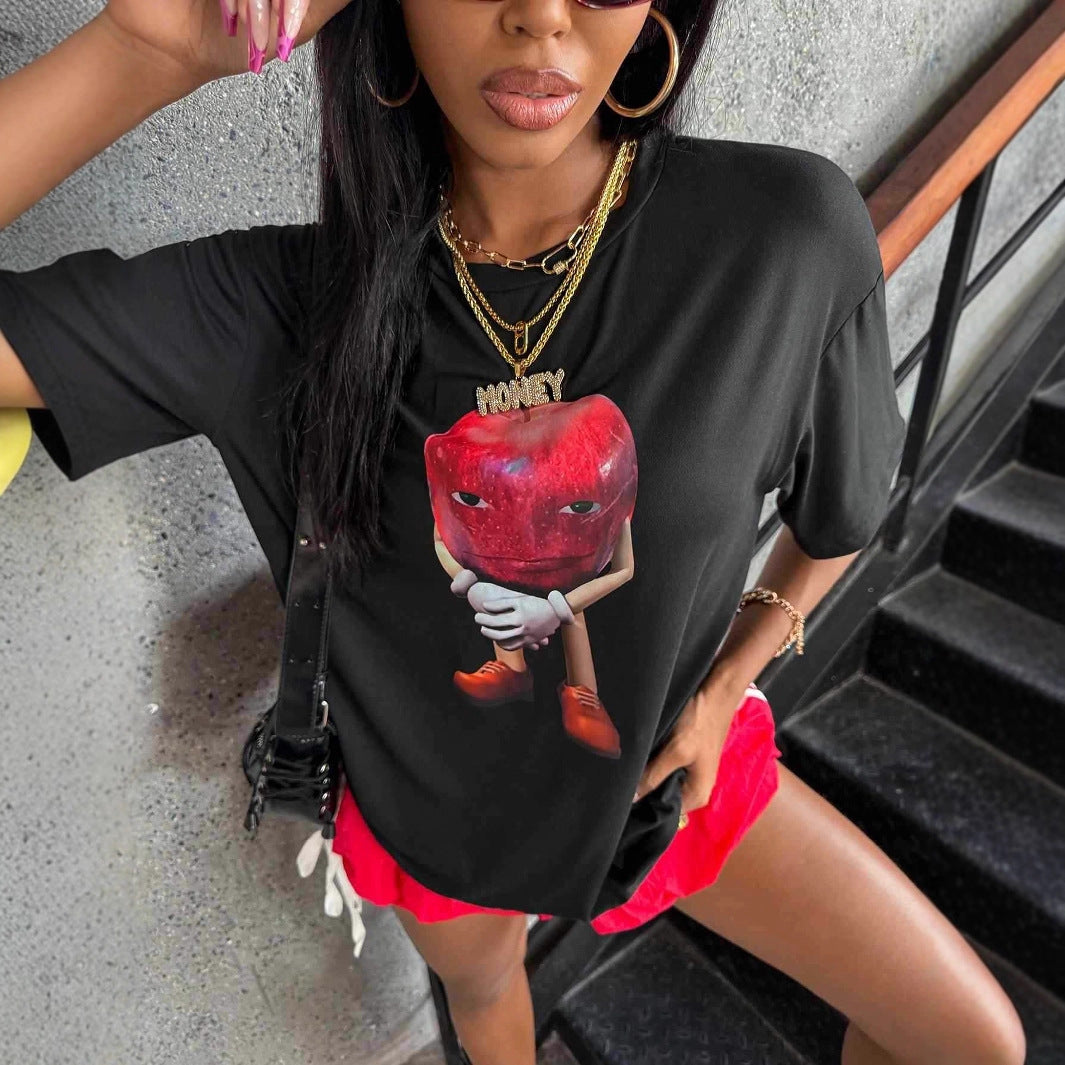 Damen T-Shirt mit kreativer Grafik und lässiger Passform EB