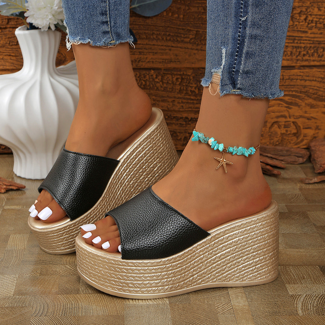 Damen Wedge-Pantoletten mit modischem Riemen EB