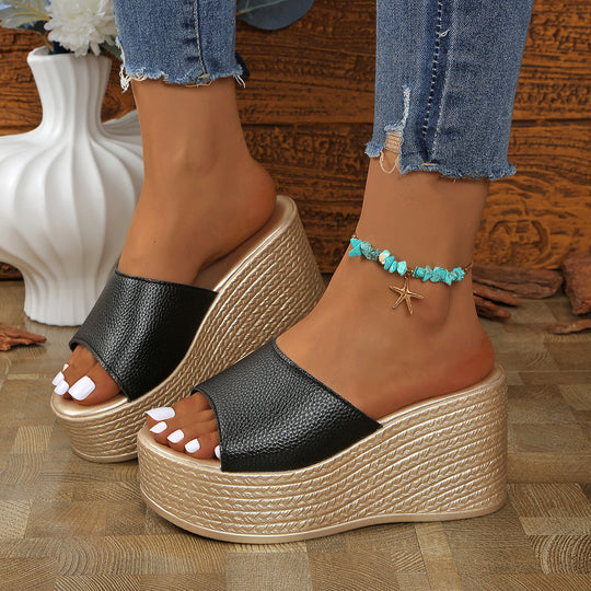 Damen Wedge-Pantoletten mit modischem Riemen EB