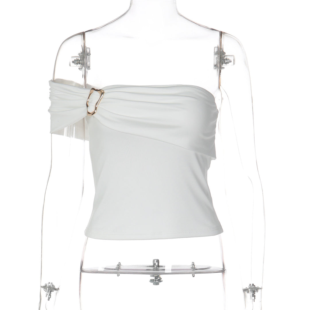 Damen Off-Shoulder Top mit elegantem Drapierungsdetail EB