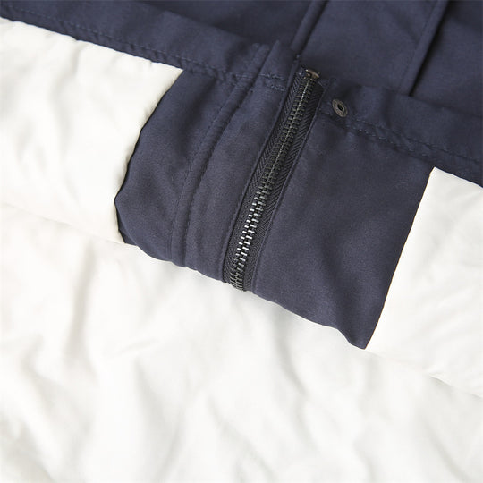 Damen gesteppte Übergangsjacke mit kontrastierendem Kragen und praktischen Taschen EB