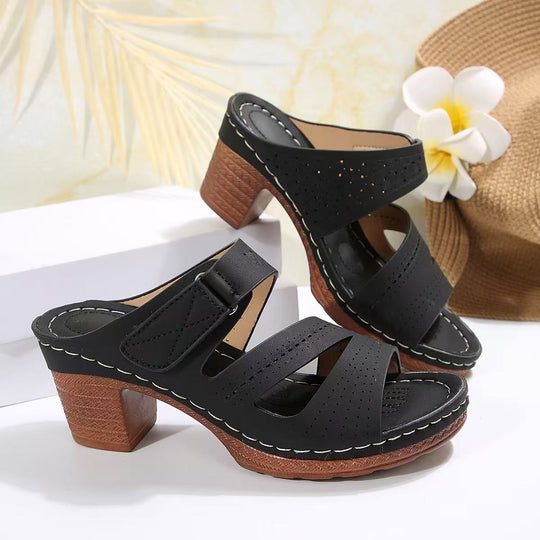 Damen Wedge-Pantoletten mit atmungsaktivem Obermaterial und verstellbarem Riemen EB