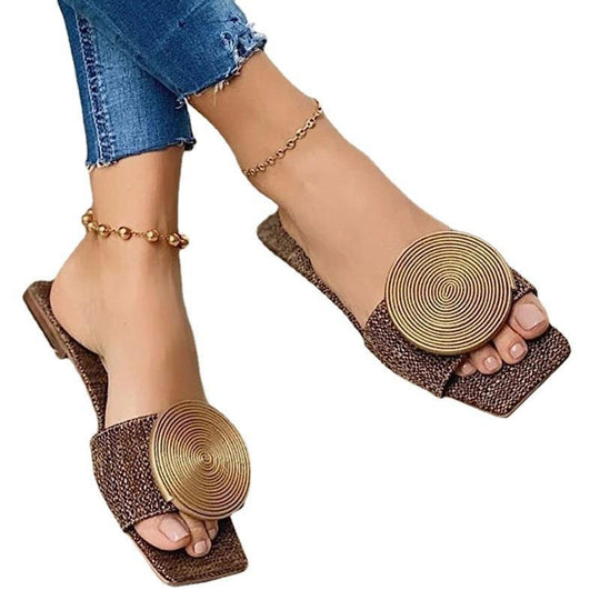 Damen modische Slides mit elegantem Spiralmuster EB