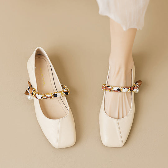 Damen Ballerinas mit eleganter Schnallenakzent und klassischem Design EB
