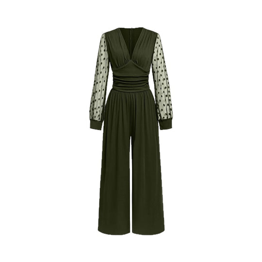 Damen Overall mit transparenten Puffärmeln EB