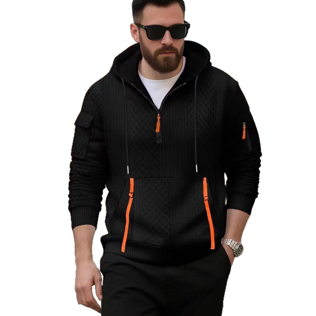 Herren sportlicher Kapuzenpullover mit strukturiertem Design und praktischen Reißverschlusstaschen EB