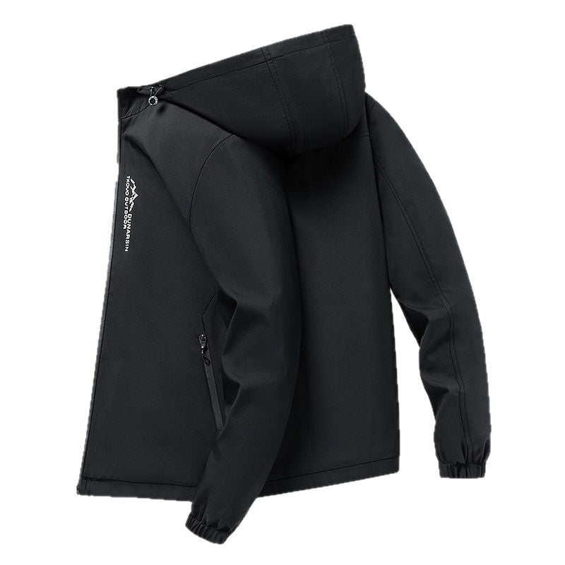 Herren winddichte Softshelljacke mit verstellbarer Kapuze, wasserabweisender Membran und sicheren Reißverschlusstaschen EB