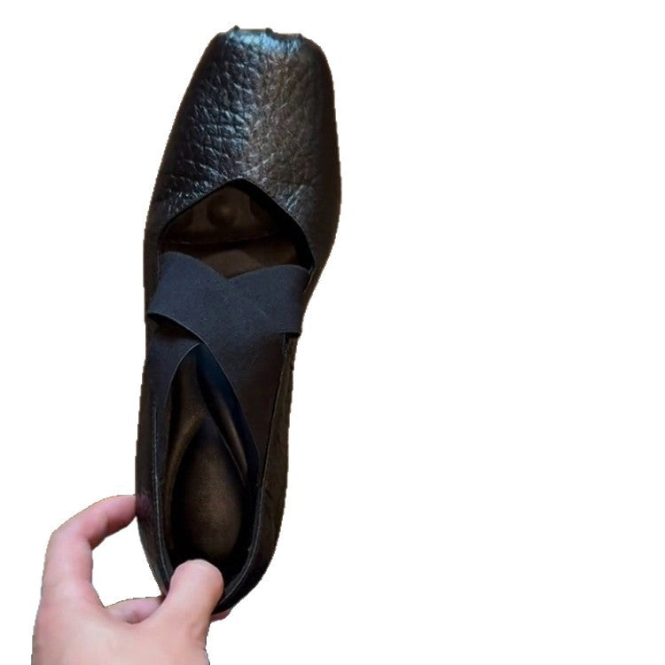 Damen elegante Ballerinas mit verstellbarem Riemen und weichem Innenteil EB