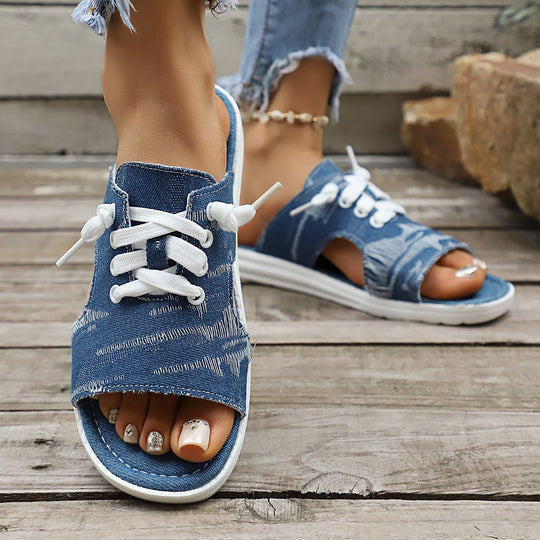 Damen Offene Slipper mit verstellbarem Schnürsystem EB