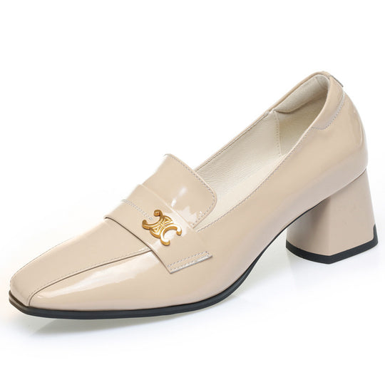 Damen Elegante Blockabsatz-Pumps mit modischem Rüschendesign EB