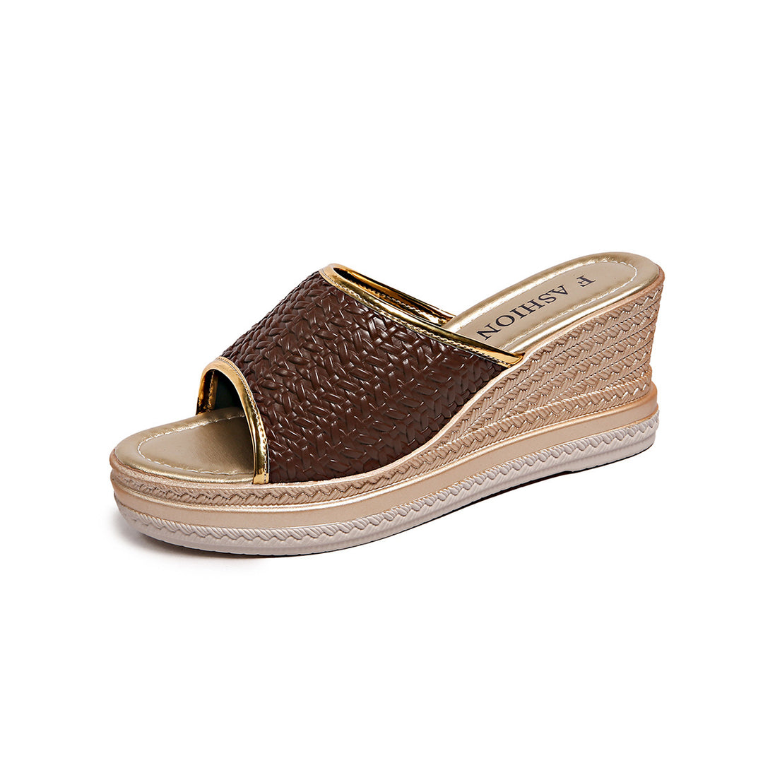 Damen Wedge-Pantoletten mit feinen Details und Komfortsohle EB