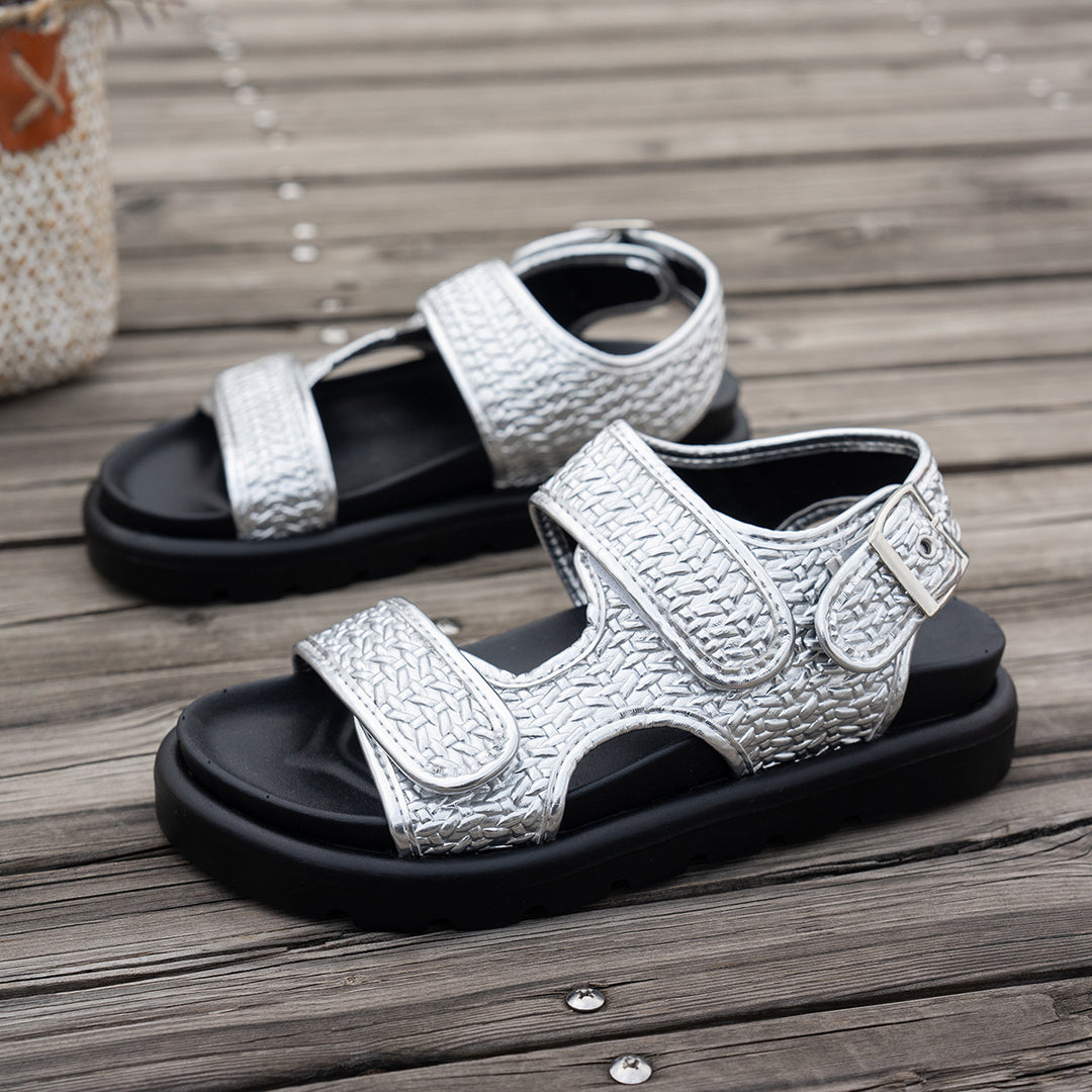 Damen komfortable Sandalen mit verstellbarem Riemendesign und ergonomischem Fußbett EB
