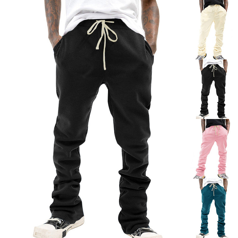Herren Locker geschnittene Fleece-Jogginghose mit Tunnelzug, Seitentaschen & geradem Bein EB