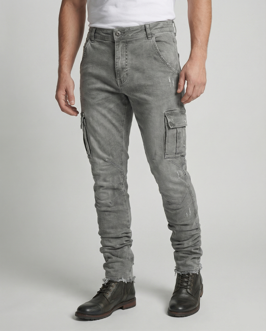 Herren Cargo-Jeans im lässigen Slim-Fit-Design mit funktionalen Taschen EB