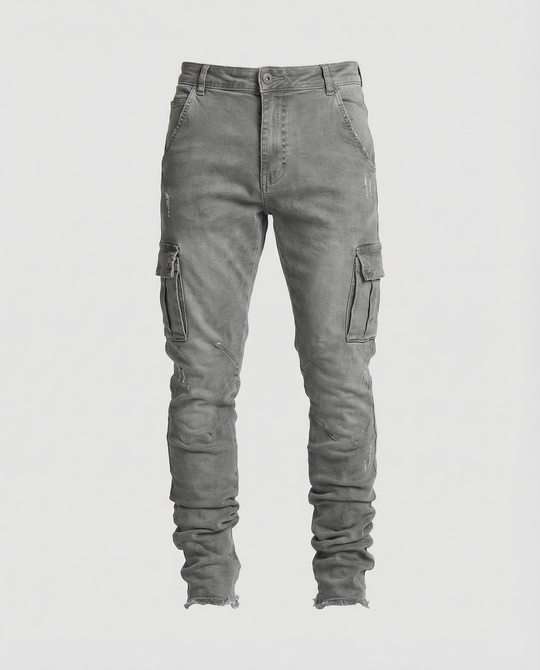 Herren Cargo-Jeans im lässigen Slim-Fit-Design mit funktionalen Taschen EB