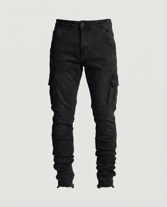 Herren Cargo-Jeans im lässigen Slim-Fit-Design mit funktionalen Taschen EB