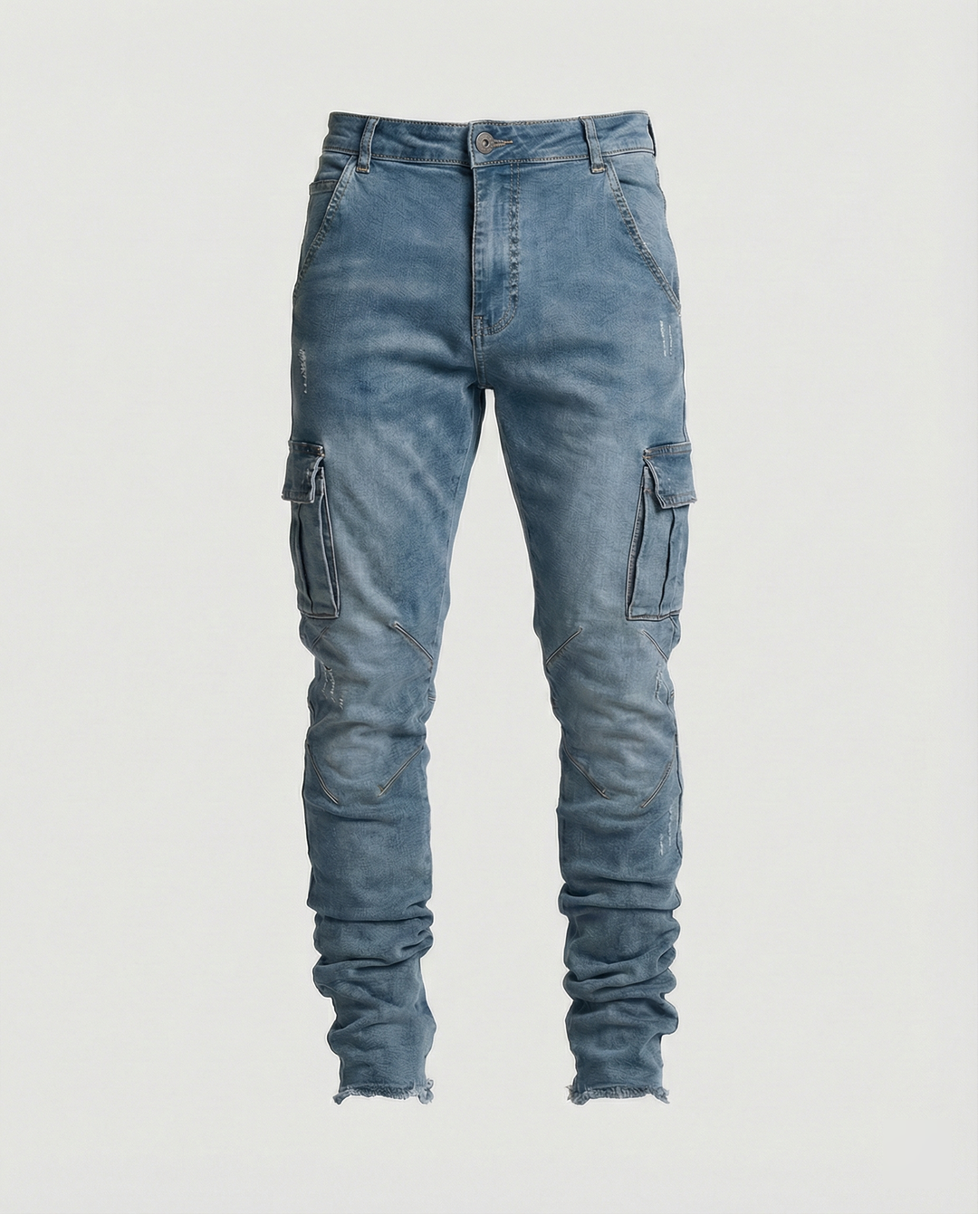 Herren Cargo-Jeans im lässigen Slim-Fit-Design mit funktionalen Taschen EB