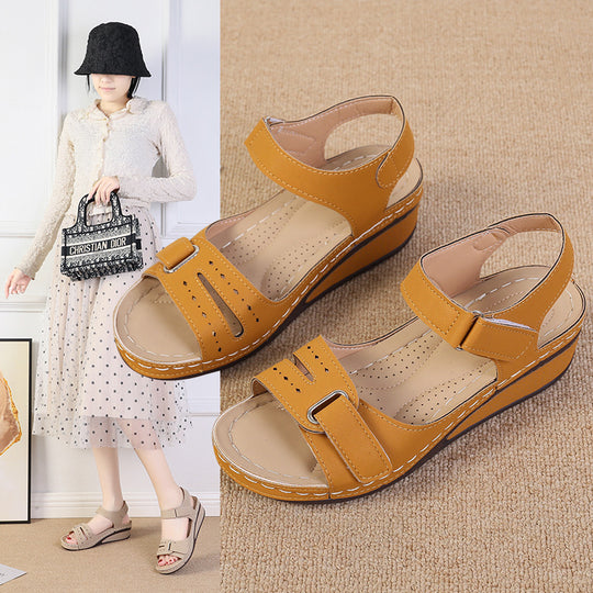 Damen Komfortable Keilsandalen mit verstellbaren Riemen EB