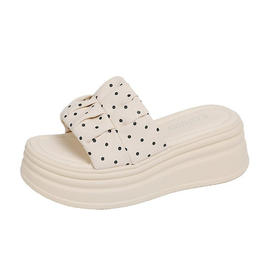 Damen bequeme Plateau-Sandalen mit dekorativem Schleifen-Detail EB