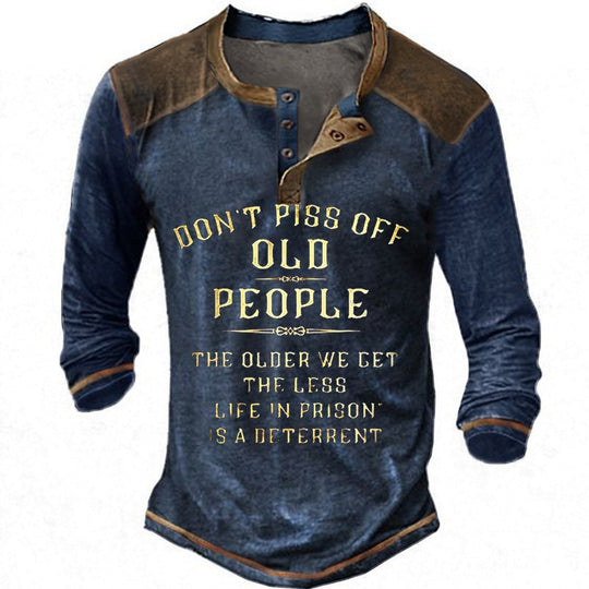Herren lässiges Langarmshirt mit originellem Druck EB