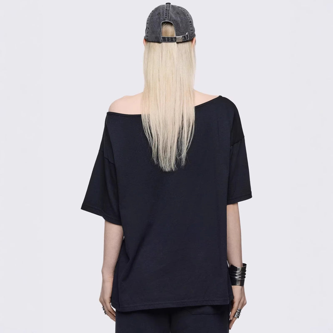 Damen Oversized T-Shirt mit kreativem Grafikdesign EB