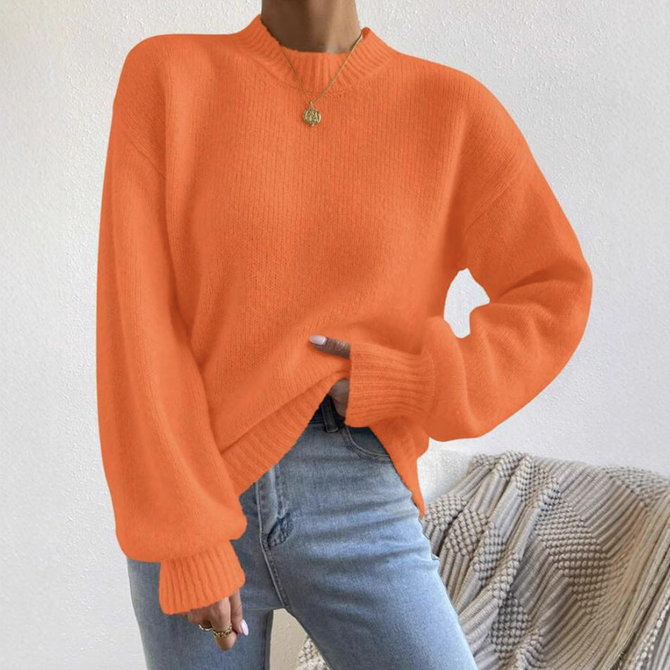 Damen Oversize Feinstrickpullover mit angedeutetem Mohair‑Effekt und verlängerten Rippbündchen EB