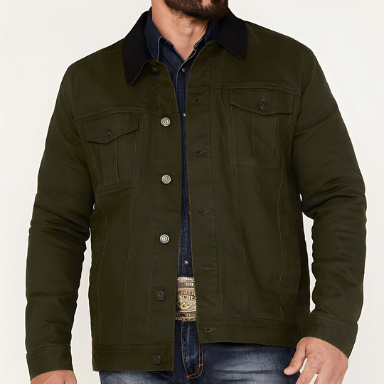 Herren Jeansjacke im klassischen Stil mit praktischen Taschen EB