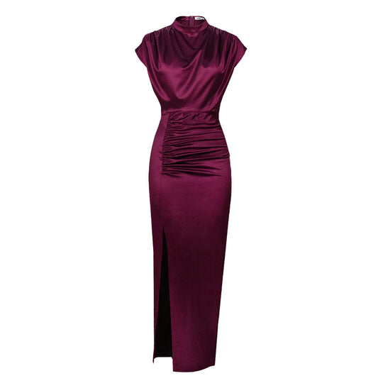 Damen Maxikleid mit elegantem V-Ausschnitt und schickem Schlitz EB