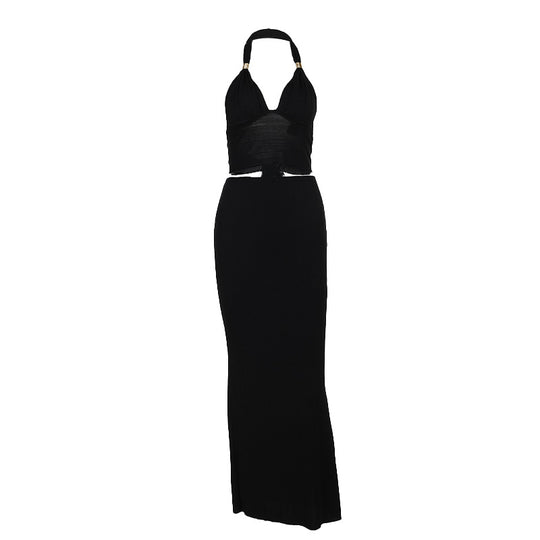 Damen Elegantes Maxikleid mit modischem Crop-Top EB
