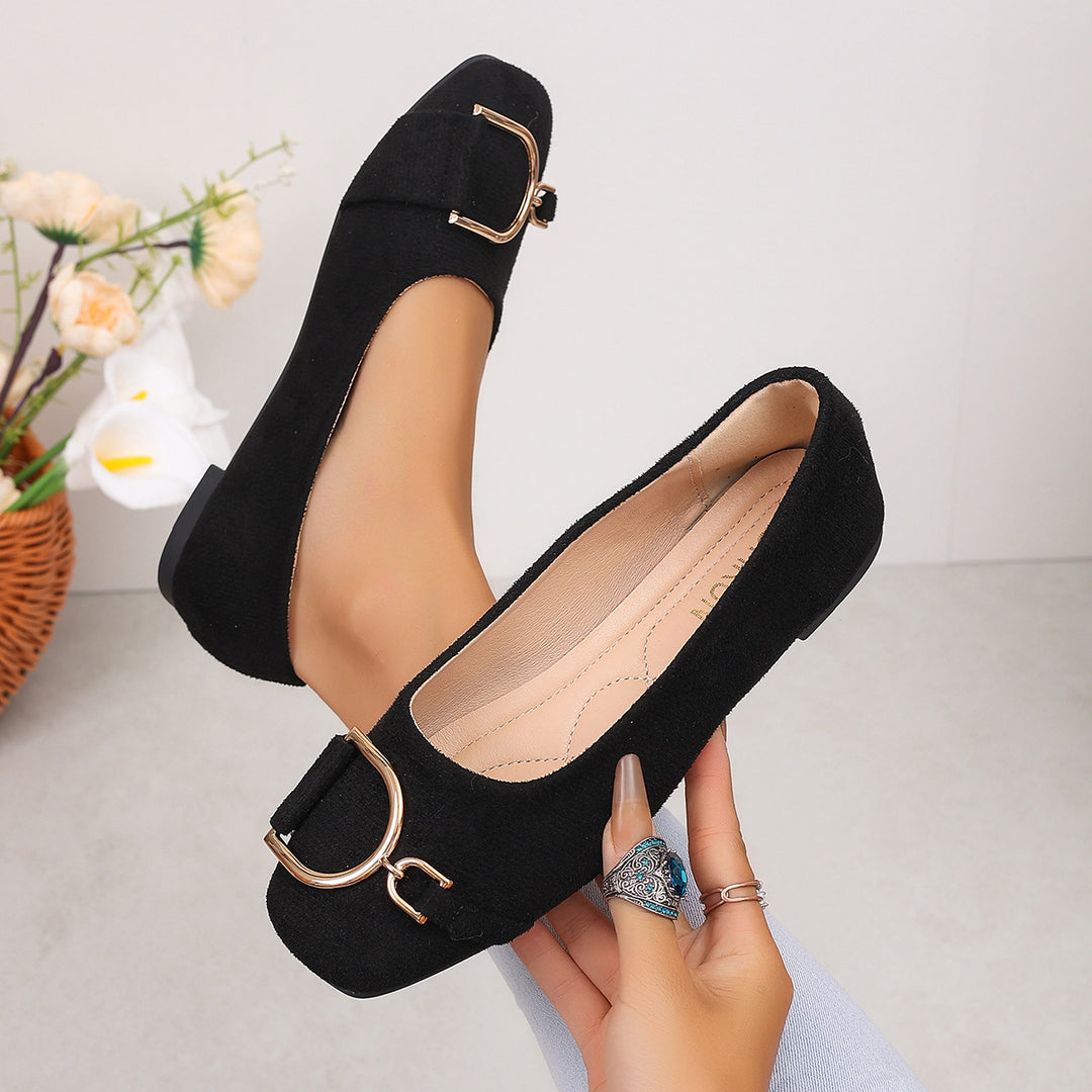 Damen Ballerinas mit eleganter Schnallenapplikation EB