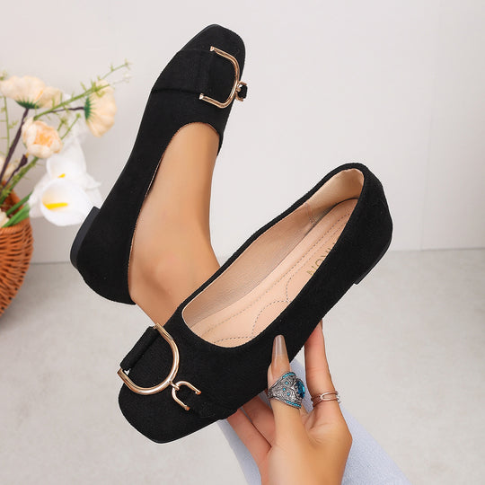 Damen Ballerinas mit eleganter Schnallenapplikation EB