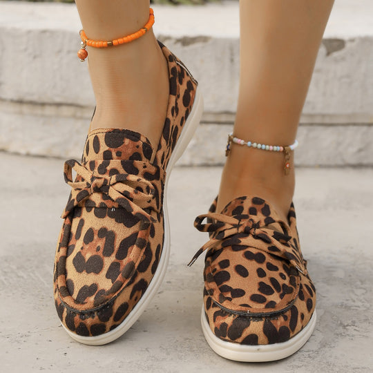 Damen Mokassins mit verspieltem Leopardenmuster EB