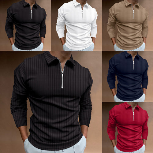 Herren modischer Poloshirt mit Reißverschluss EB