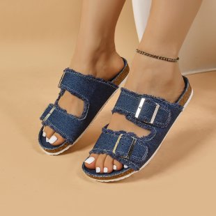 Damen komfortable Zehentrenner-Sandalen mit verstellbaren Riemen EB