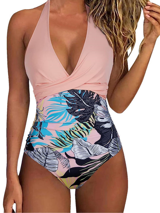 Damen Floral Design Badeanzug EB