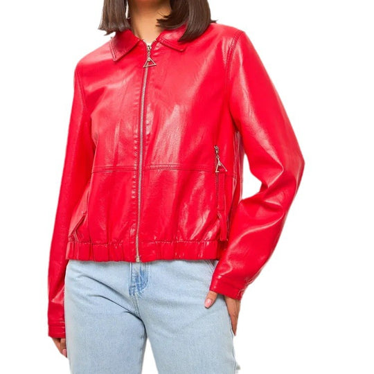 Damen modische Bomberjacke aus veganem EB