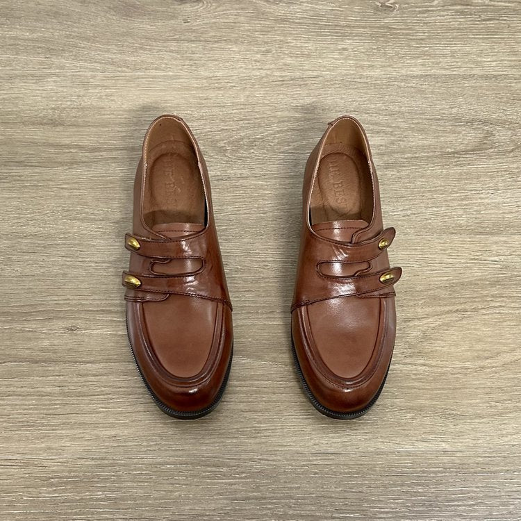 Damen elegante Mokassins mit modischen Doppelschnallen EB