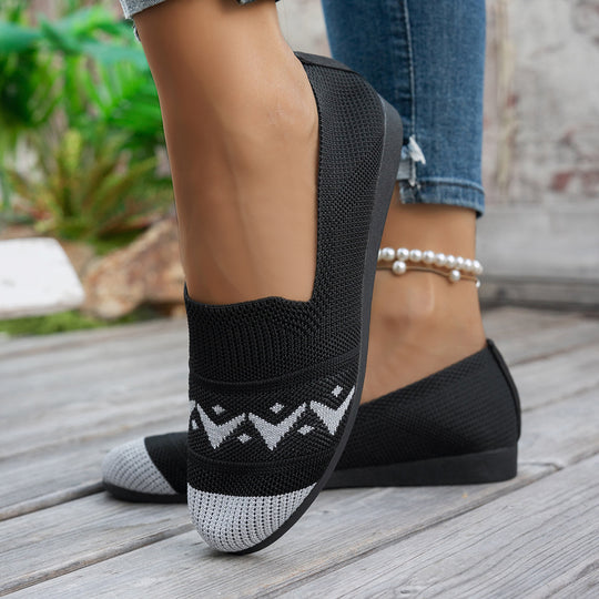 Damen komfortable Slipper mit innovativem Strickdesign EB