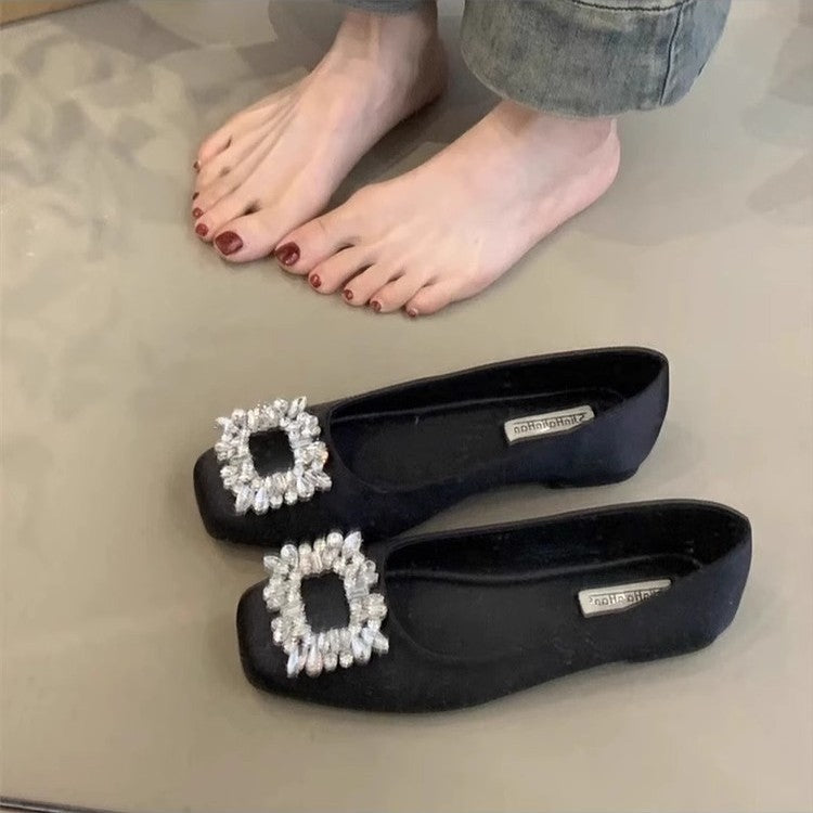 Damen Ballerina-Schuhe mit funkelndem Schmuckdetail EB