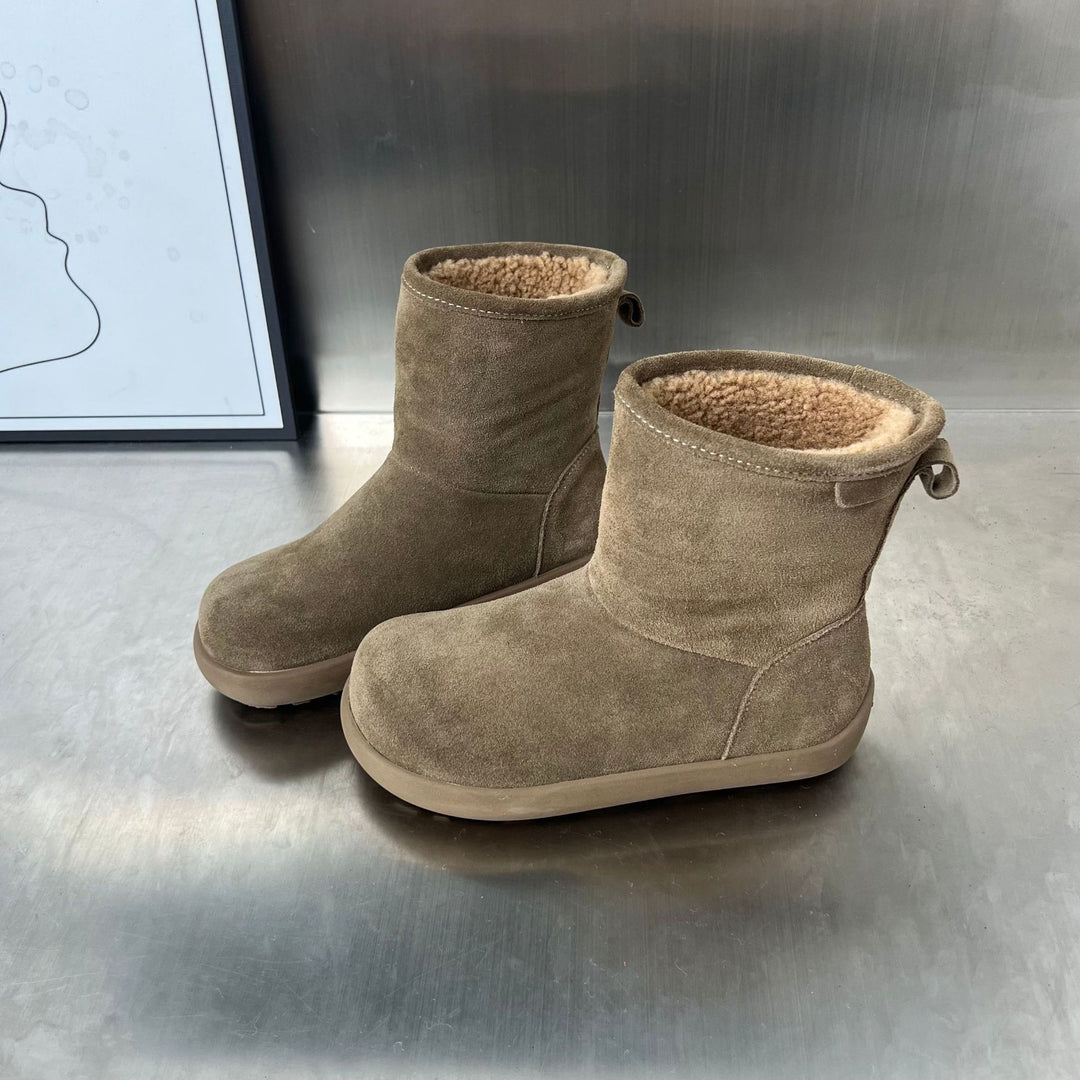 Damen Fleecegefütterte Winterstiefel aus weichem Wildleder EB