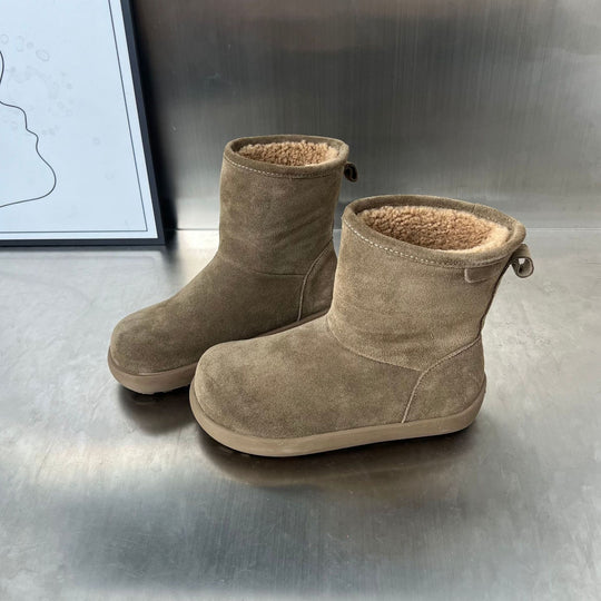 Damen Fleecegefütterte Winterstiefel aus weichem Wildleder EB