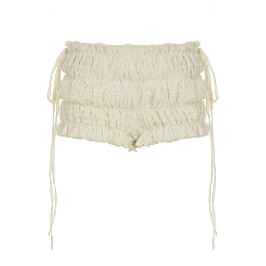 Damen Rüschen-Shorts mit verstellbaren Bindebändern EB