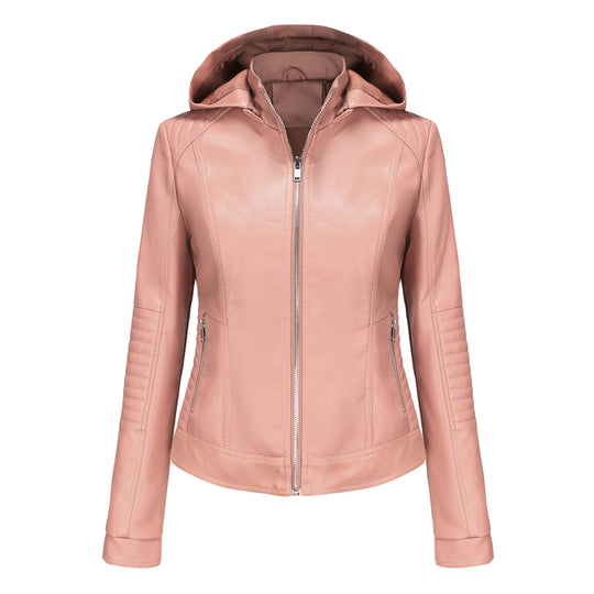 Damen Kapuzenjacke aus hochwertigem Kunstleder EB