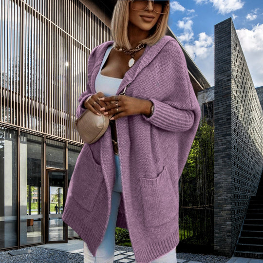 Damen Strickjacke mit Kapuze EB