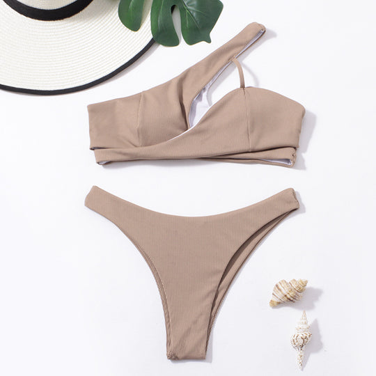 Damen Triangel-Bikini mit asymmetrischem Oberteil und schickem Design EB