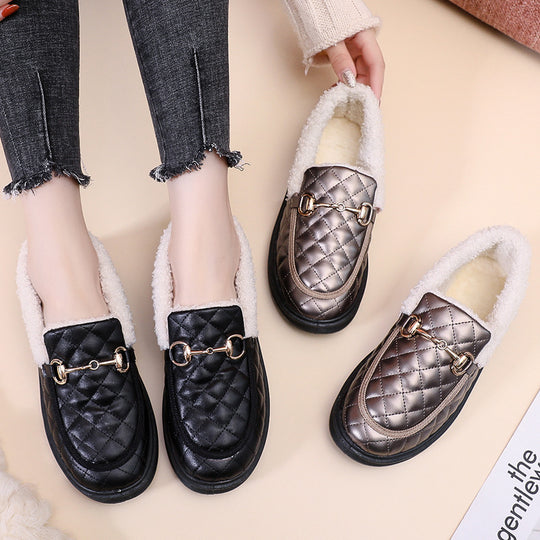 Damen bequeme, gefütterte Clogs mit modischem Steppdesign EB