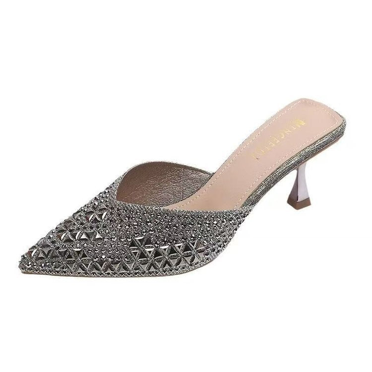 Damen schicke Slingback-Pumps mit funkelndem Strass EB