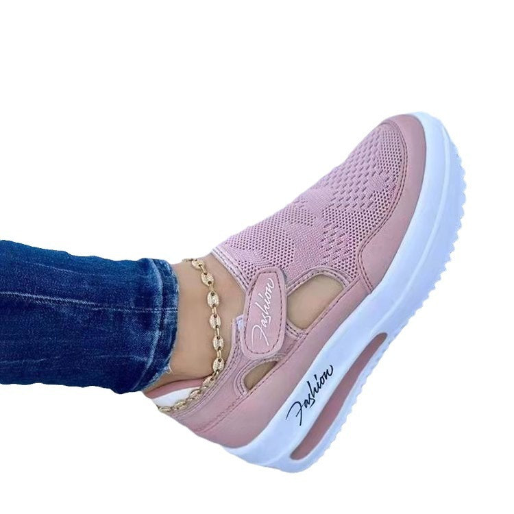 Damen Sportliche Slip-On Sneakers mit atmungsaktivem Mesh-Obermaterial und komfortabler Innensohle EB
